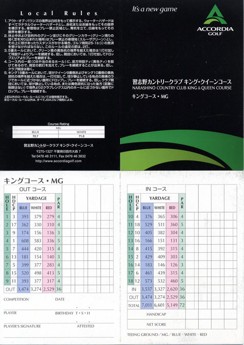 習志野カントリークラブキング・クィーンコース